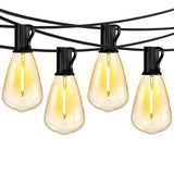 DAYBETTER 100 ft Solar Outdoor String Lights with 50 ST38 Shatterproof LED Bulbs, USB & Solar Powered Patio Lights