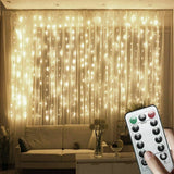USB Window Curtain Fairy Lights, 9.8 ft x 9.8 ft 300 LED Curtain Lights with Remote Control