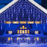 11.5 ft Christmas Icicle String Lights with 96 LEDs, 16 Drops and 8 Lighting Modes