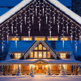 11.5 ft Christmas Icicle String Lights with 96 LEDs, 16 Drops and 8 Lighting Modes