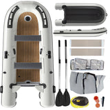 Danrelax 10.5 ft Inflatable Dinghy Boat with EVA Floor, Aluminum Seats, Pump & Carry Bag