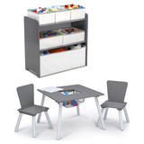 4-Piece Delta Children Toddler Playroom Set – Activity Table, 2 Chairs & 6-Bin Toy Organizer