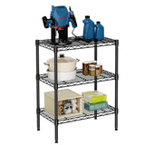 3-Tier Metal Wire Shelving Rack – 30" H Heavy-Duty Adjustable Storage Shelf