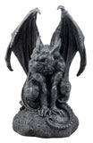 12.5" Guardian Gargoyle Statue, Gothic Winged Resin Garden Sculpture