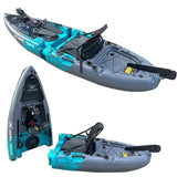 ReelYaks Raptor 9.5 ft Fin Drive Modular Fishing Kayak with Pedal Drive and Stadium Seat