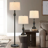 Bridgeport Designs Brighten 3-Piece Lamp Set with Handmade Linen Shades