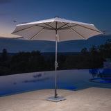 SunVilla 10' Round Solar LED Market Umbrella, Cream Canopy with Lights