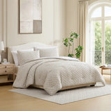 Jennifer Adams 3-Piece Yarn Dyed Comforter Set – All-Season Down Alternative Bedding with Woven Textured Design, Comforter and 2 Shams