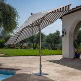 SunVilla 11' Round Cabana Stripe Aluminum Market Umbrella with Sunbrella Fabric