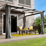 Sojag Budapest 10' x 12' Wall Mounted Sun Shelter with Retractable Roof, Curtains and Mosquito Netting