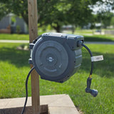 Sunneday 100 ft x 5/8" Automatic Retractable Garden Hose Reel with 180° Swivel Wall Mount