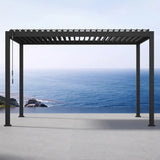 Mirador Adjustable Louvered Aluminum Pergola with Integrated Gutter System