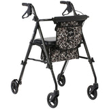 Medline Ultralight Freedom Rolling Walker Rollator w/ Seat & Storage Bags