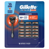 Gillette ProGlide Plus Men's Razor Handle with 16 Blade Refills – 5-Blade Precision Shaving System