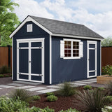 Yardline Crestwood 14' x 8' Wood Storage Shed Kit – Pre-Cut Outdoor Backyard Shed with Floor, Loft & Windows