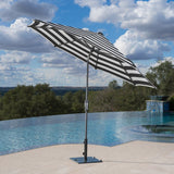 SunVilla 10' Round Solar LED Market Umbrella with Outdura Canopy, Auto-Tilt & 360° Rotation