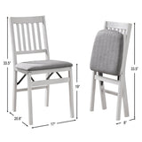 Stakmore Wood Upholstered Folding Chair, 2-Pack – Premium Wooden Folding Dining Chairs with Padded Seats