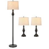 Bridgeport Designs Brighten 3-Piece Lamp Set with Handmade Linen Shades