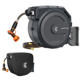 Giraffe Tools 82 ft Retractable Garden Hose Reel with Metal Bracket, Hose Cover & 9-Pattern Nozzle
