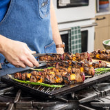 Lodge Cast Iron Reversible Grill/Griddle 17" x 12" – Double-Sided Cast Iron Griddle