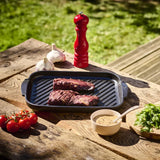 Peugeot Grill to Table 15" Ceramic Meat Grill – Enameled Ceramic Grill Plate with Raised Ridges