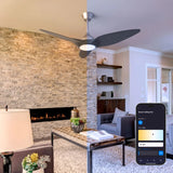Atomi Smart Monarc 52" Wi-Fi Indoor Ceiling Fan with RGB Color-Changing LED Light