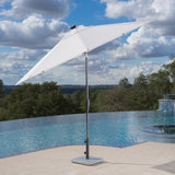 SunVilla 10' Round Solar LED Market Umbrella, Cream Canopy with Lights