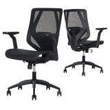 TrueWellness Mesh Office Chair - Ergonomic Adjustable Lumbar Mid Back 300lb Black