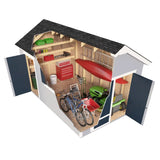 Yardline Crestwood 14' x 8' Wood Storage Shed Kit – Pre-Cut Outdoor Backyard Shed with Floor, Loft & Windows