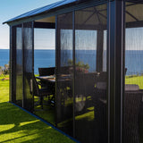 Paragon Siena Aluminum Hardtop Gazebo with Sliding Screen Walls