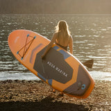 Aqua Marina AMGO 12' Electric Inflatable Paddle Board with Power Fin Propulsion, Sports III Paddle & All-Around Stable Design