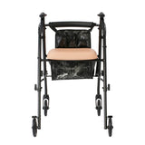 Medline Elite Rolling Walker Rollator w/ Seat Storage Bags Adjustable Height