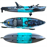 ReelYaks Raptor 9.5 ft Fin Drive Modular Fishing Kayak with Pedal Drive and Stadium Seat