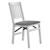 Stakmore Wood Upholstered Folding Chair, 2-Pack – Premium Wooden Folding Dining Chairs with Padded Seats
