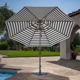SunVilla 11' Round Cabana Stripe Aluminum Market Umbrella with Sunbrella Fabric