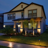 VOLT Low Voltage LED Landscape Lighting Kit, 17 Brass Fixtures with Transformer