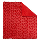 Holiday Embroidered Faux Fur Throw Blanket, 60" x 70" Snowflake Candy Cane Tree