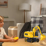 CAT Massive Mover RC Steel Excavator – Remote Control Construction Toy with Metal Construction, Digging &amp; Scooping Functions, USB-C Rechargeable