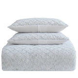 Jennifer Adams 3-Piece Yarn Dyed Comforter Set – All-Season Down Alternative Bedding with Woven Textured Design, Comforter and 2 Shams