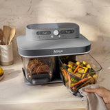 Ninja CRISPi DualZone Glass Air Fryer – 2-Basket Cooking, 8-qt. CRISPi Boost