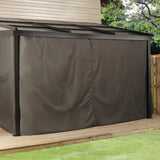 Sojag Budapest 10' x 12' Wall Mounted Sun Shelter with Retractable Roof, Curtains and Mosquito Netting