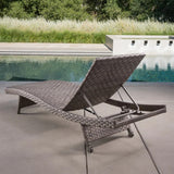 SunVilla Julia Woven Chaise Lounge 2-Pack – Stackable Outdoor Wicker Pool Lounge Chairs with Reclining Backrest