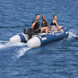 Tobin Sports Inflatable Boat Set – 5-Person Inflatable Fishing &amp; Recreation Boat with Drop Stitch Floor and 15HP Motor Mount