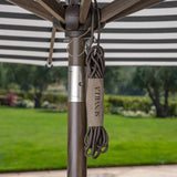 SunVilla 11' Round Cabana Stripe Aluminum Market Umbrella with Sunbrella Fabric