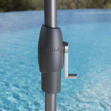 SunVilla 10' Round Solar LED Market Umbrella with Outdura Canopy, Auto-Tilt & 360° Rotation