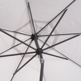 SunVilla 10' Round Solar LED Market Umbrella, Cream Canopy with Lights
