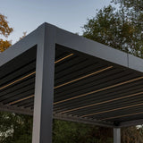 SunVilla Stratus 10' x 13' Motorized Aluminum Pergola with LED Lighting and Adjustable Louvers