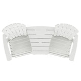 POLYWOOD Portside 3-Piece Outdoor Patio Shellback Counter Chair Set with Connecting Table