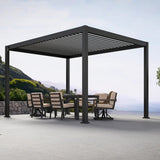 Mirador Adjustable Louvered Aluminum Pergola with Integrated Gutter System