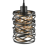 Bridgeport Designs Mendocino 3-Light Black Metal LED Floor Lamp with Gold Interior